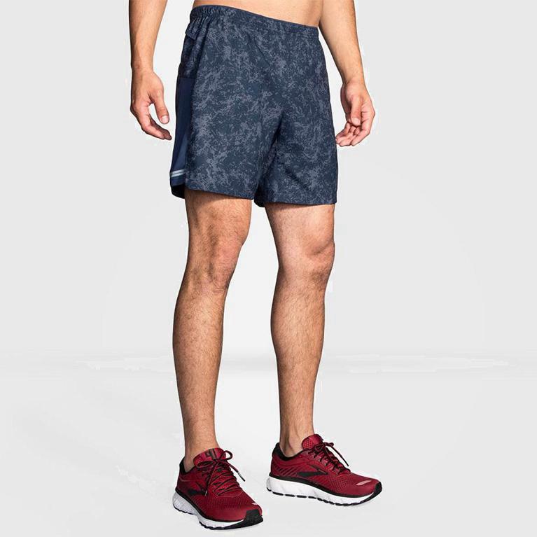 Brooks Sherpa 7 2-In-1 Herren Shorts Laufhosen - Blau (BZVMG6240)